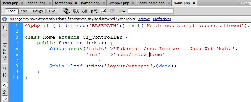 Kursus Code Igniter Java Web Media